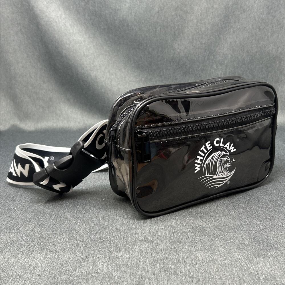 White Claw Clear Black Fanny Pack Transparent Stadium Belt Bag Crossbody Sling